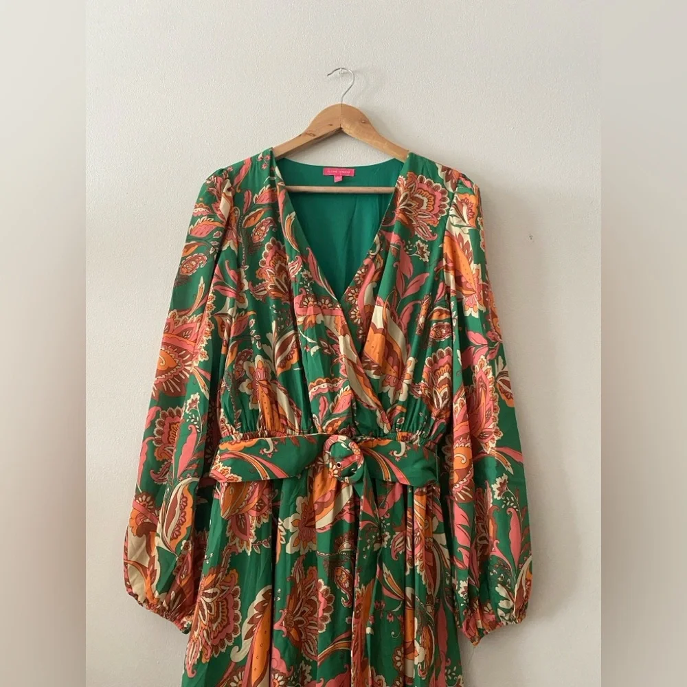 Flaying Tomato SUNNYSIDE FLORALS WOVEN MIDI DRESS size L pristine condition - Picture 8 of 17